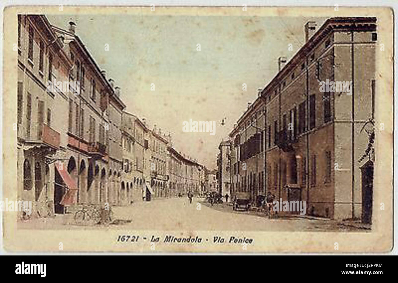 La Mirandola, via Fenice prima della costruzione della caserma Mussolini nel 1930 Foto Stock