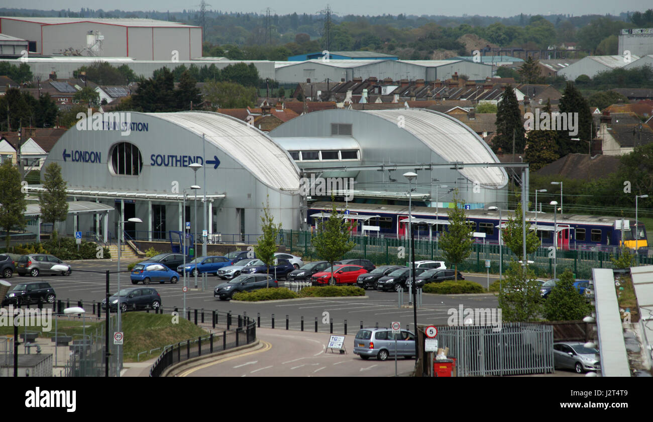 Southend, Essex, 29 Apr 2017 - aeroporto di Southend stazione ferroviaria Foto Stock