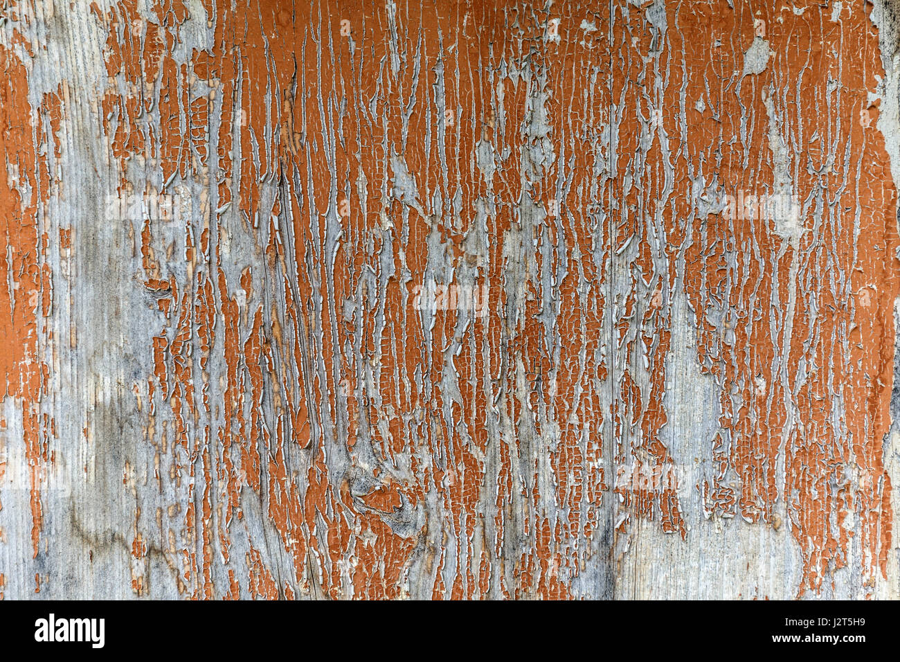 La vecchia vernice su uno sfondo di legno, peeling vernice su un vecchio tavoloni Foto Stock