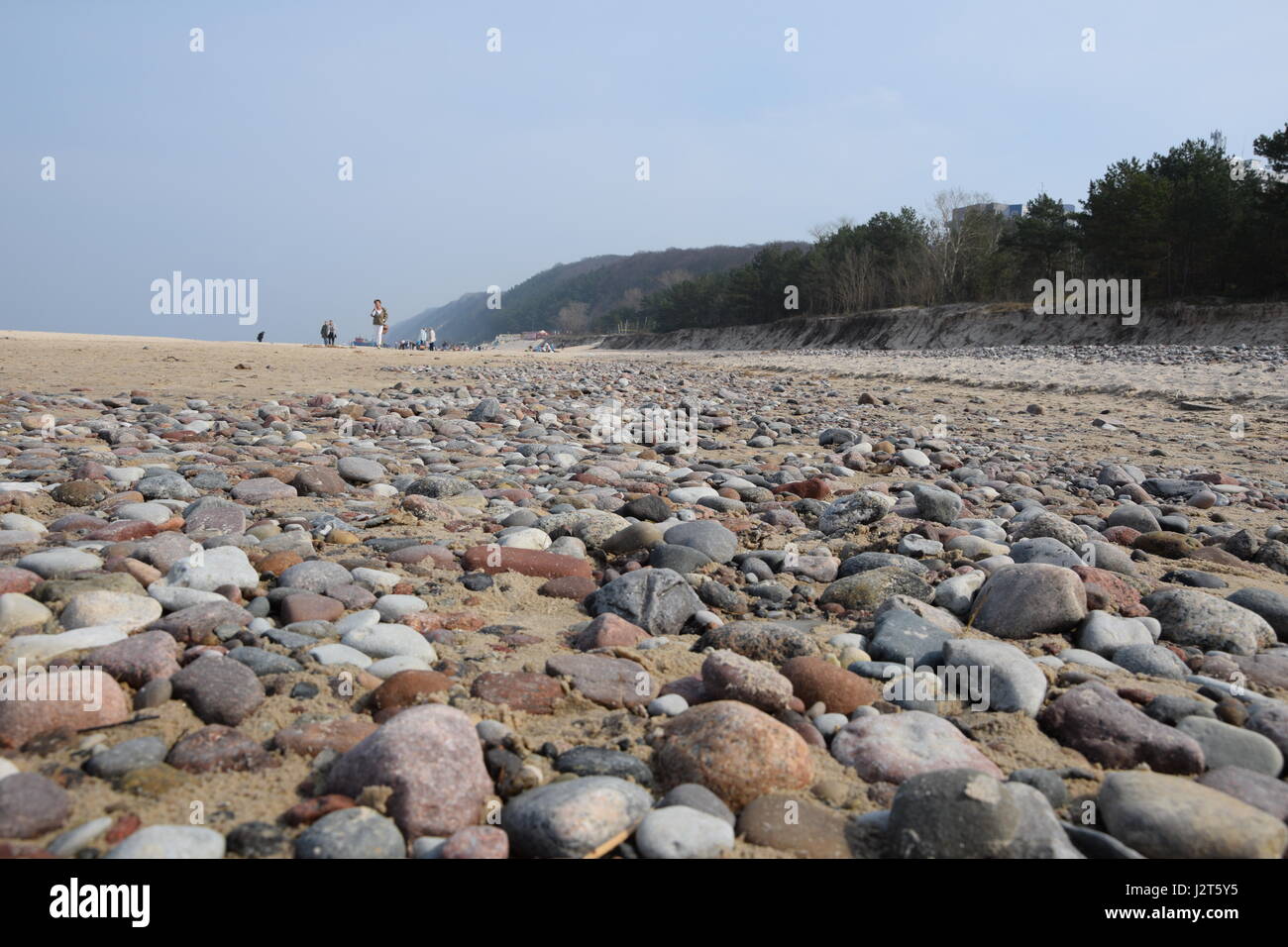 Spiaggia rocciosa sul Mar Baltico Foto Stock