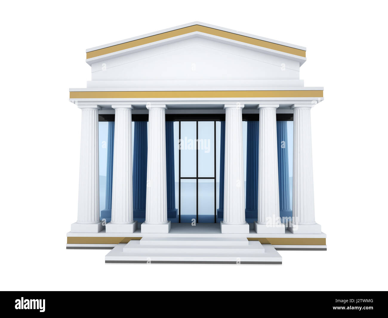 Costruire la struttura bank, isolato sfondo. 3d illustrazione Foto Stock