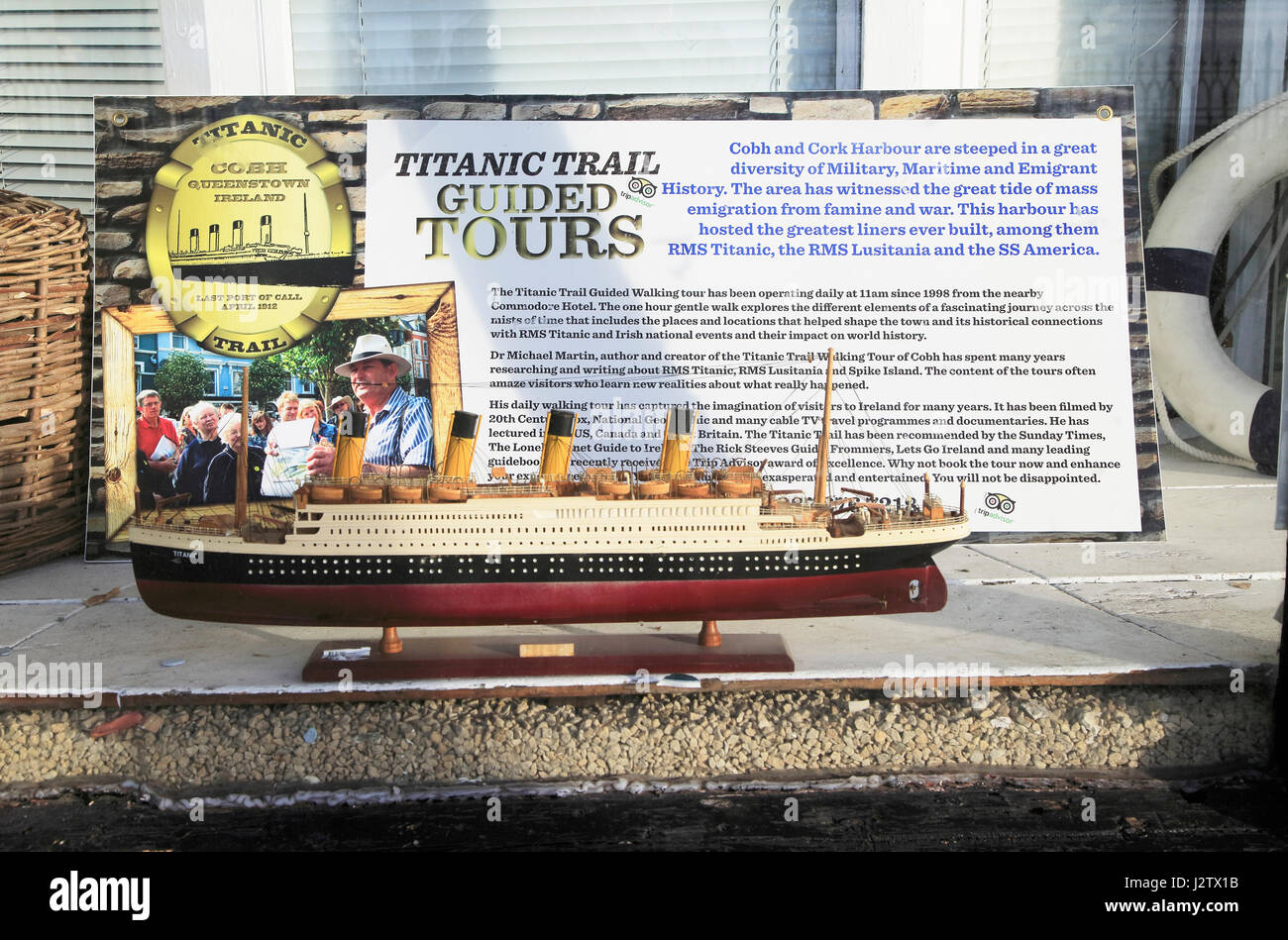 Titanic trail visite guidate, Cobh, nella contea di Cork, Irlanda, Repubblica Irlandese 1912 Foto Stock