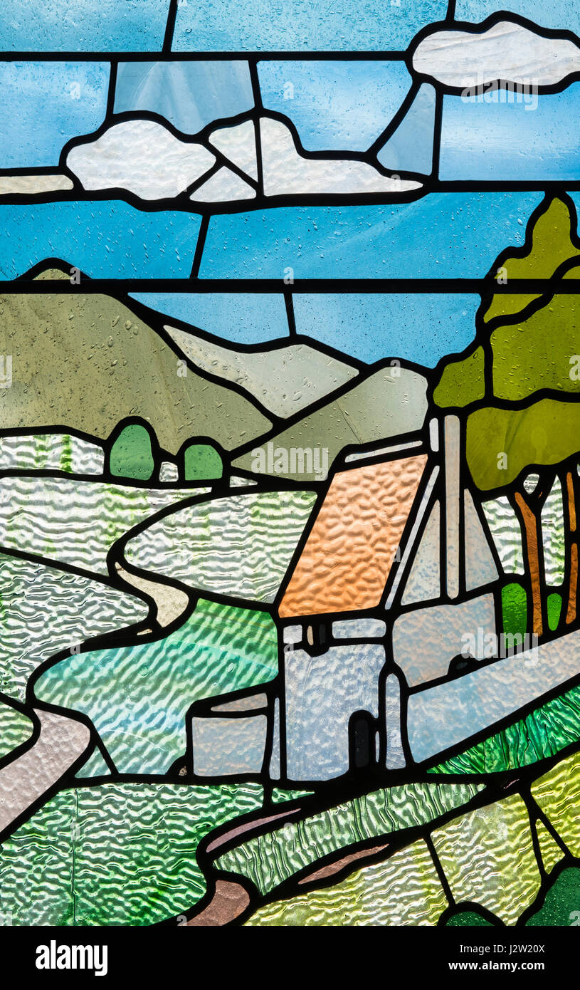 Una rappresentazione idealistica della campagna inglese, Victoria Terme, Manchester, Inghilterra Foto Stock