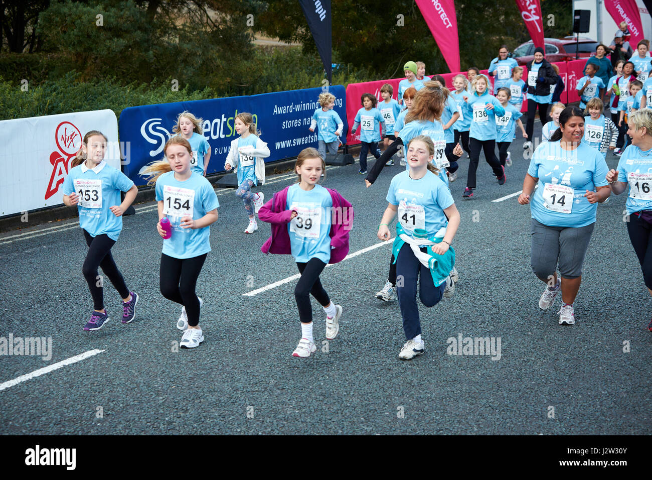 Guide di scorrimento nel 2014 Oxford Mezza Maratona Foto Stock