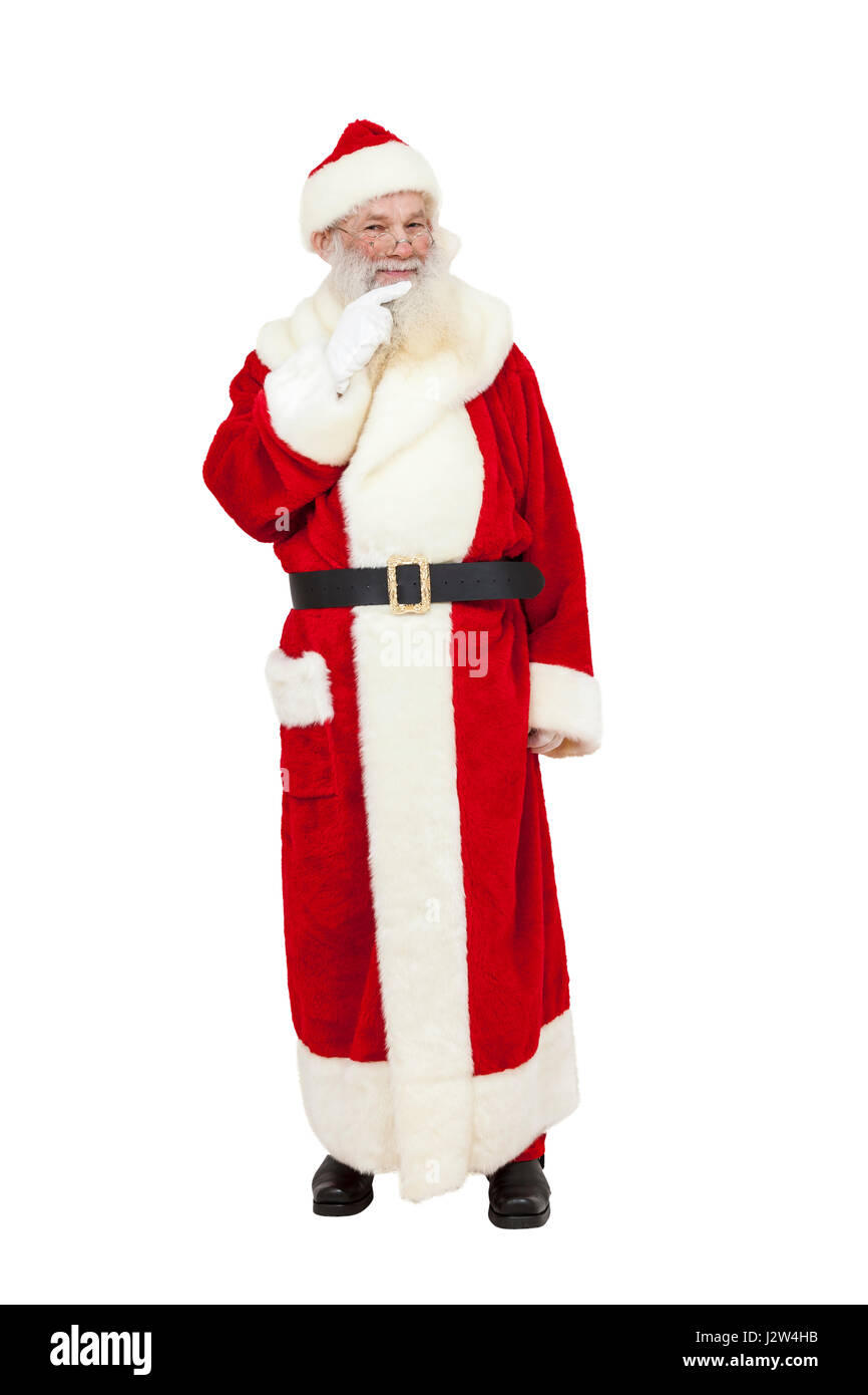 Babbo Natale con la barba reale sorridente alla fotocamera Foto Stock