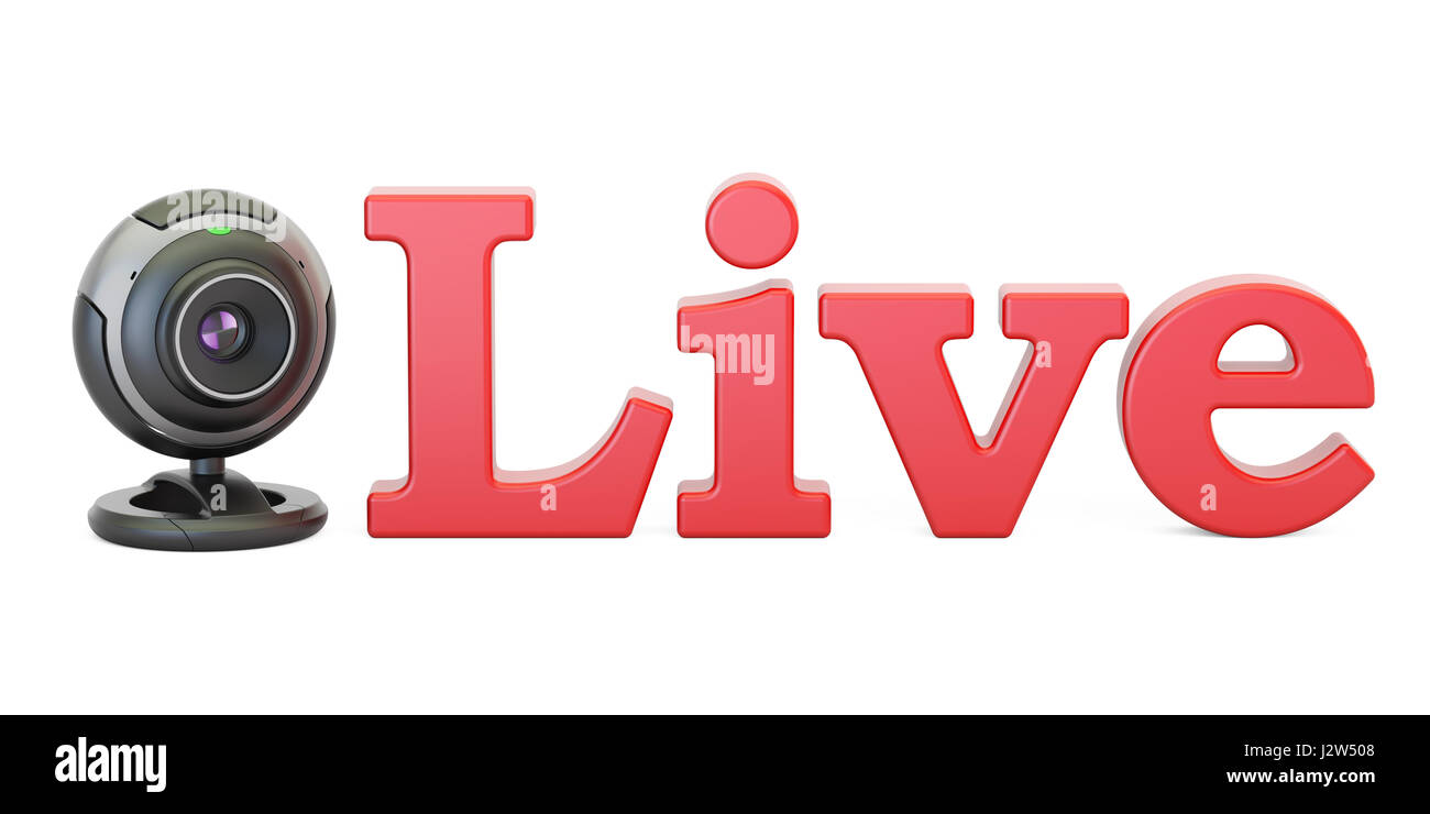 Comunicazione Internet concetto, webcam live. Il rendering 3D Foto Stock