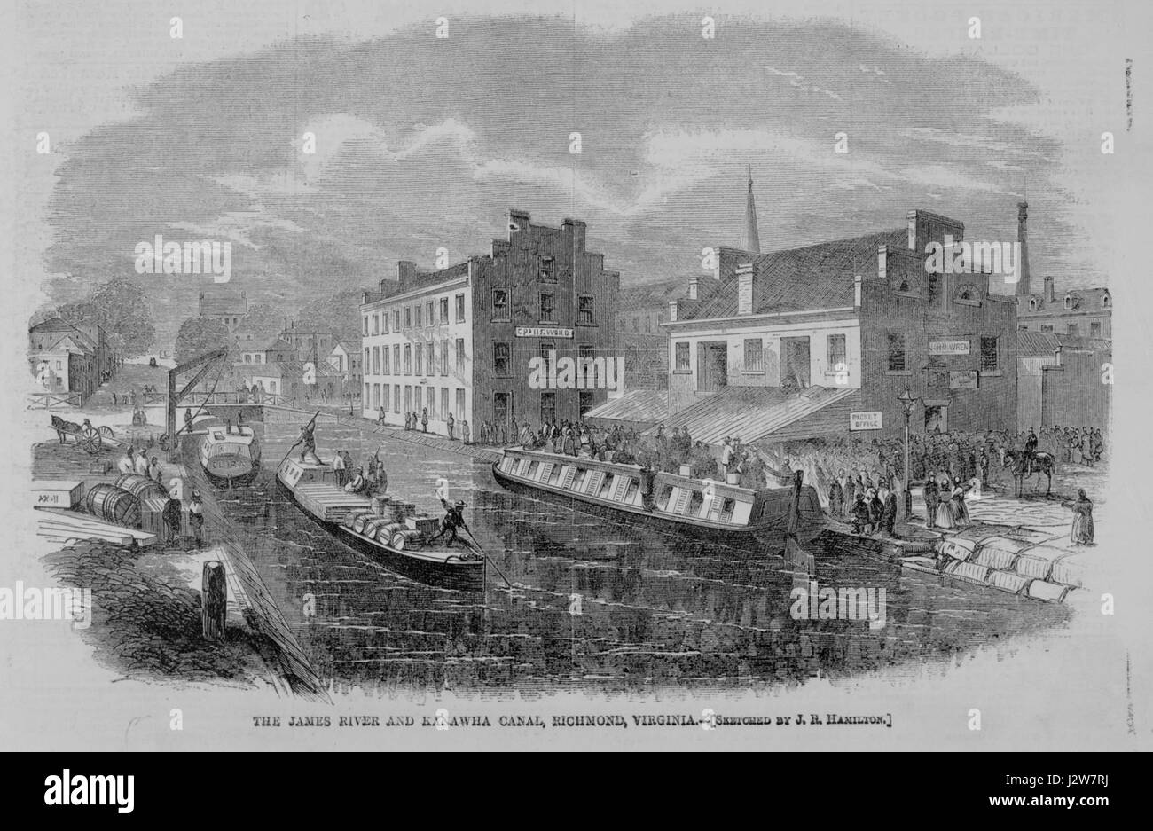 1865 James River e Kanawha canal Foto Stock