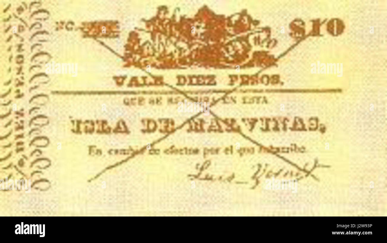 10 pesos malvinas Foto Stock