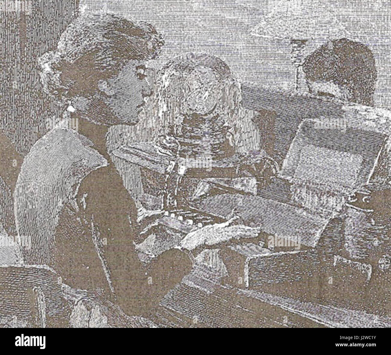 1889 invio di caffè citazioni su sistema Ticker Scribners OM Foto Stock