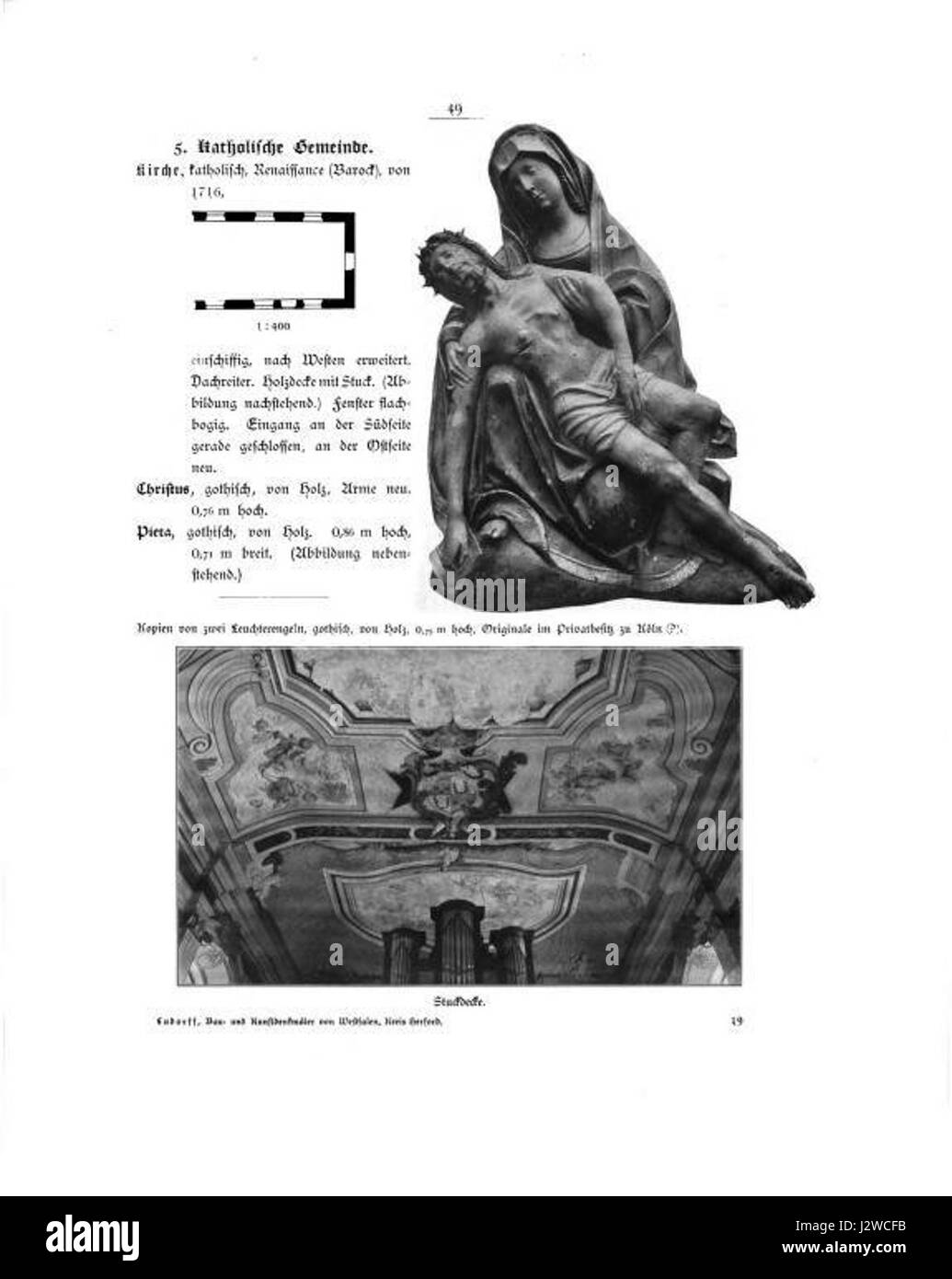 Immagine storica o documento associato alla città di Herford, Germania, dell'anno 1949, che riflette le condizioni del dopoguerra e gli sviluppi regionali. Foto Stock