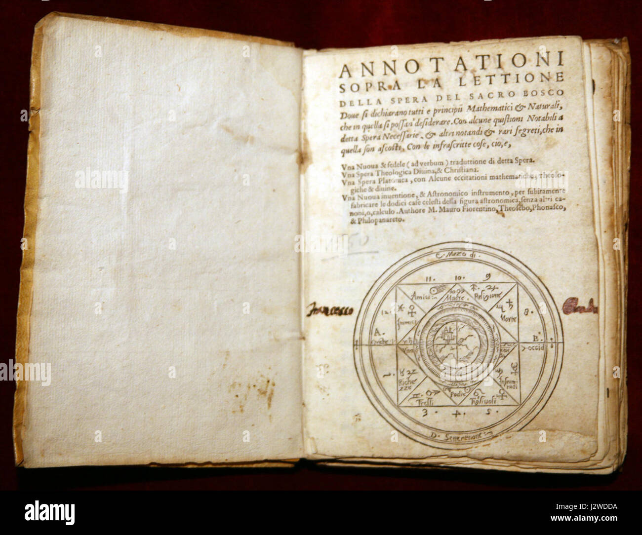 1550 SACROB.S. Tractatus de Sphaera - (10) Ex Libris rare - Mario Taddei Foto Stock