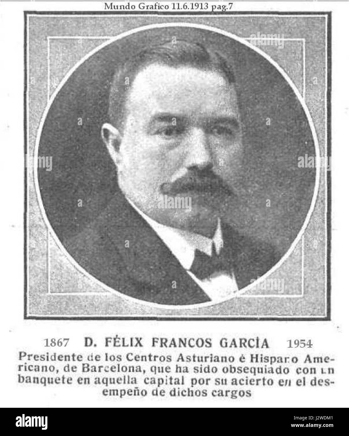 1913-06-11-Felix-Francos-Garcia Foto Stock