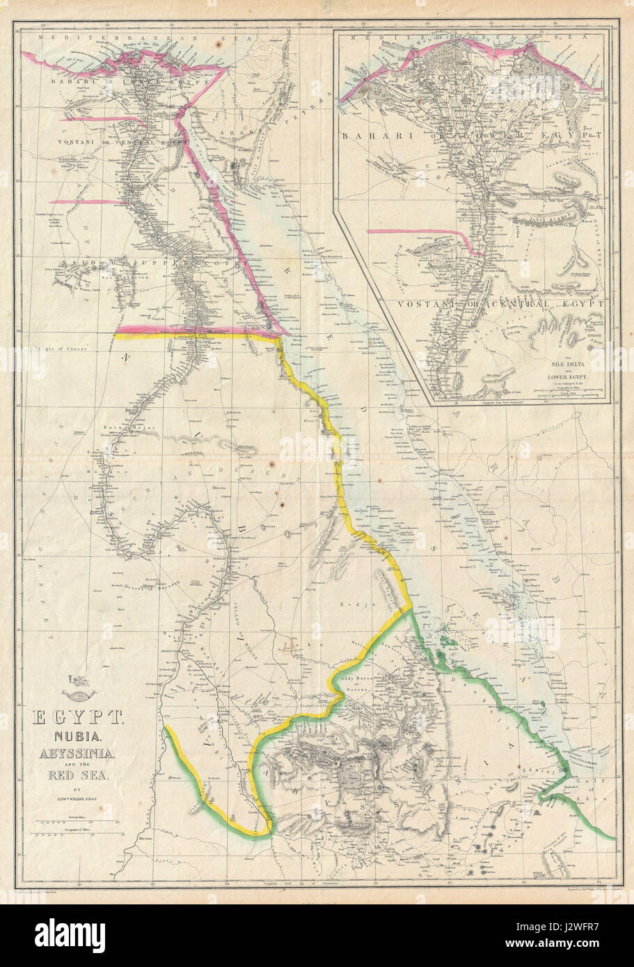 1858 Spedizione Atlas Mappa di Egitto e la Nubia, Abissinia e il Mar Rosso - Geographicus - EgyptNubia-dispatch-1858 Foto Stock