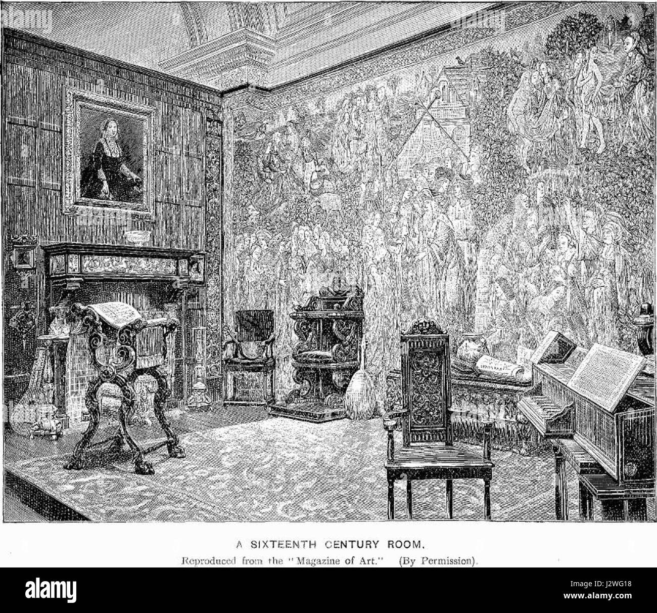 Un sedicesimo secolo Room Foto Stock