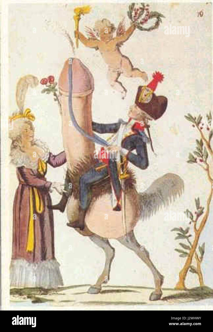 Questo cartone del XVIII secolo raffigura Maria Antonietta e il generale Lafayette in modo satirico ed esplicito. L'immagine fornisce una visione del clima culturale e politico dell'epoca, rivelando le tensioni e la satira dirette a figure di spicco dell'era della Rivoluzione francese. Foto Stock