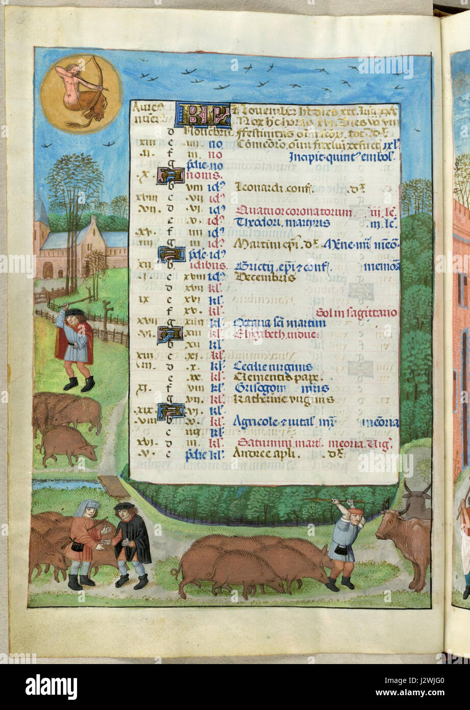 Questa pagina del calendario di novembre presenta un layout tipico con le date ed eventualmente include immagini o riferimenti stagionali. Serve come strumento pratico per tenere traccia del tempo, evocando l'atmosfera del mese. Foto Stock