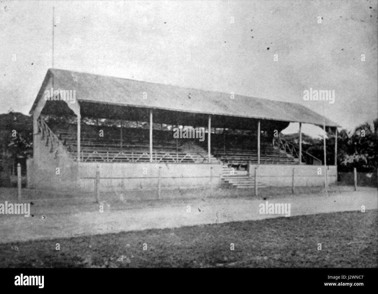 Antigua tribuna del Estadio de Ferro Carril Oeste Foto Stock