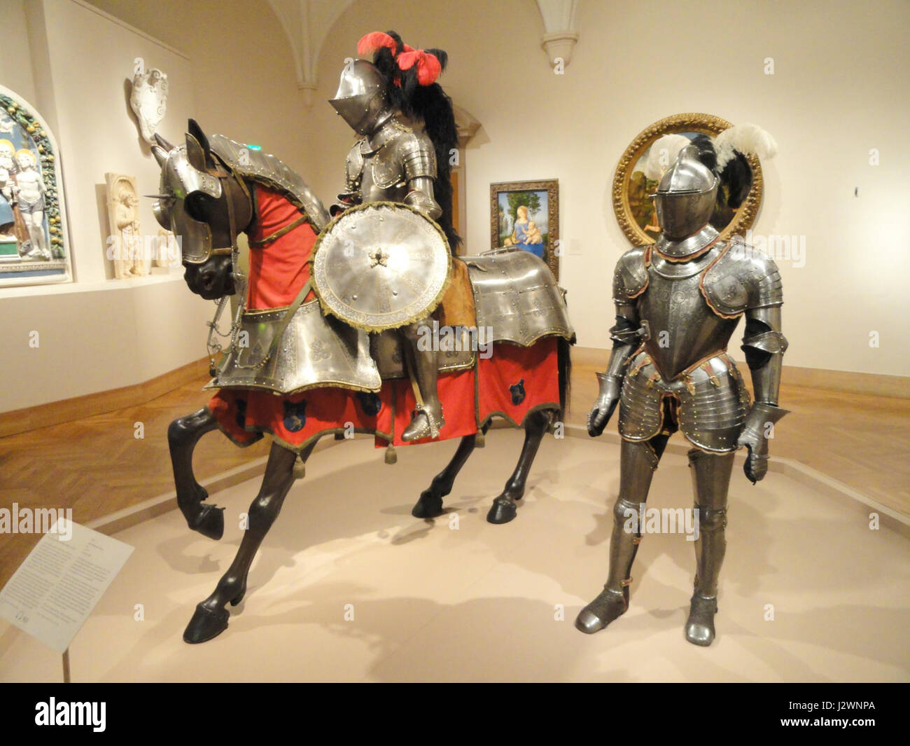 Armor per uomo e cavallo, Italia probabilmente (Milano), c. 1565, e il campo armor per horseman, Italia, c. 1575 - Nelson-Atkins Museum of Art - DSC08601 Foto Stock