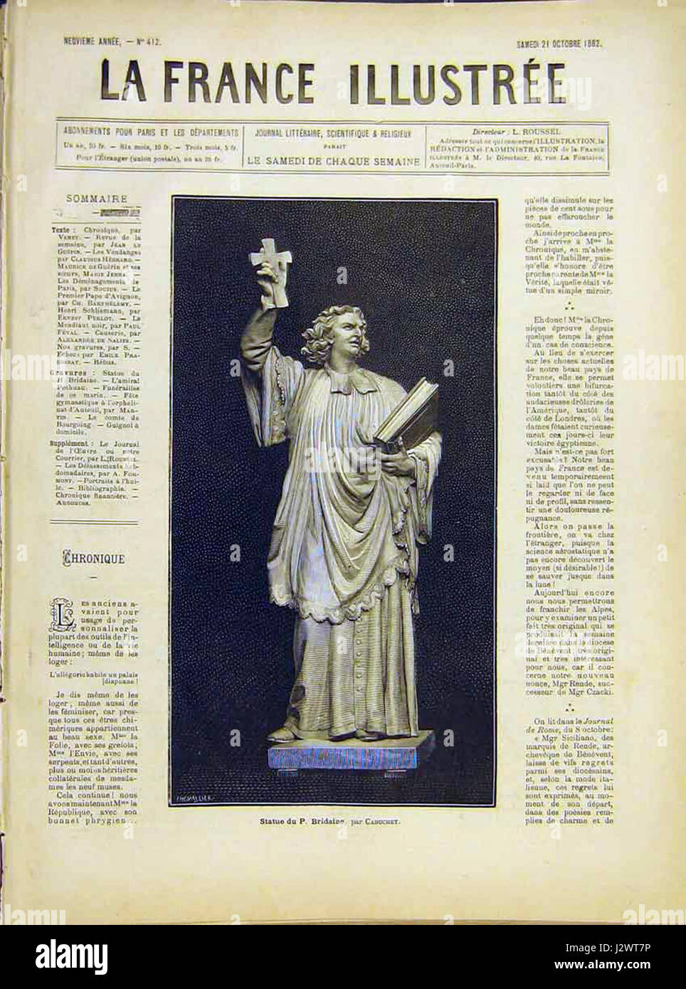 Questa opera d'arte di Bridaine, creata da Cabuchet, raffigura una scena drammatica, forse illustrando una narrazione filosofica o storica della tradizione artistica francese. Foto Stock