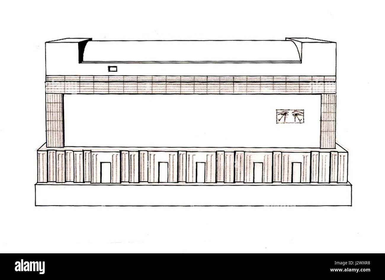 Il sarcofago di Amenemhat III, un antico faraone egizio del Medio Regno, fornisce informazioni sulle pratiche di sepoltura egizie. Questo manufatto, decorato con disegni intricati, riflette la grandezza del suo regno e l'artigianato degli antichi artigiani. Foto Stock