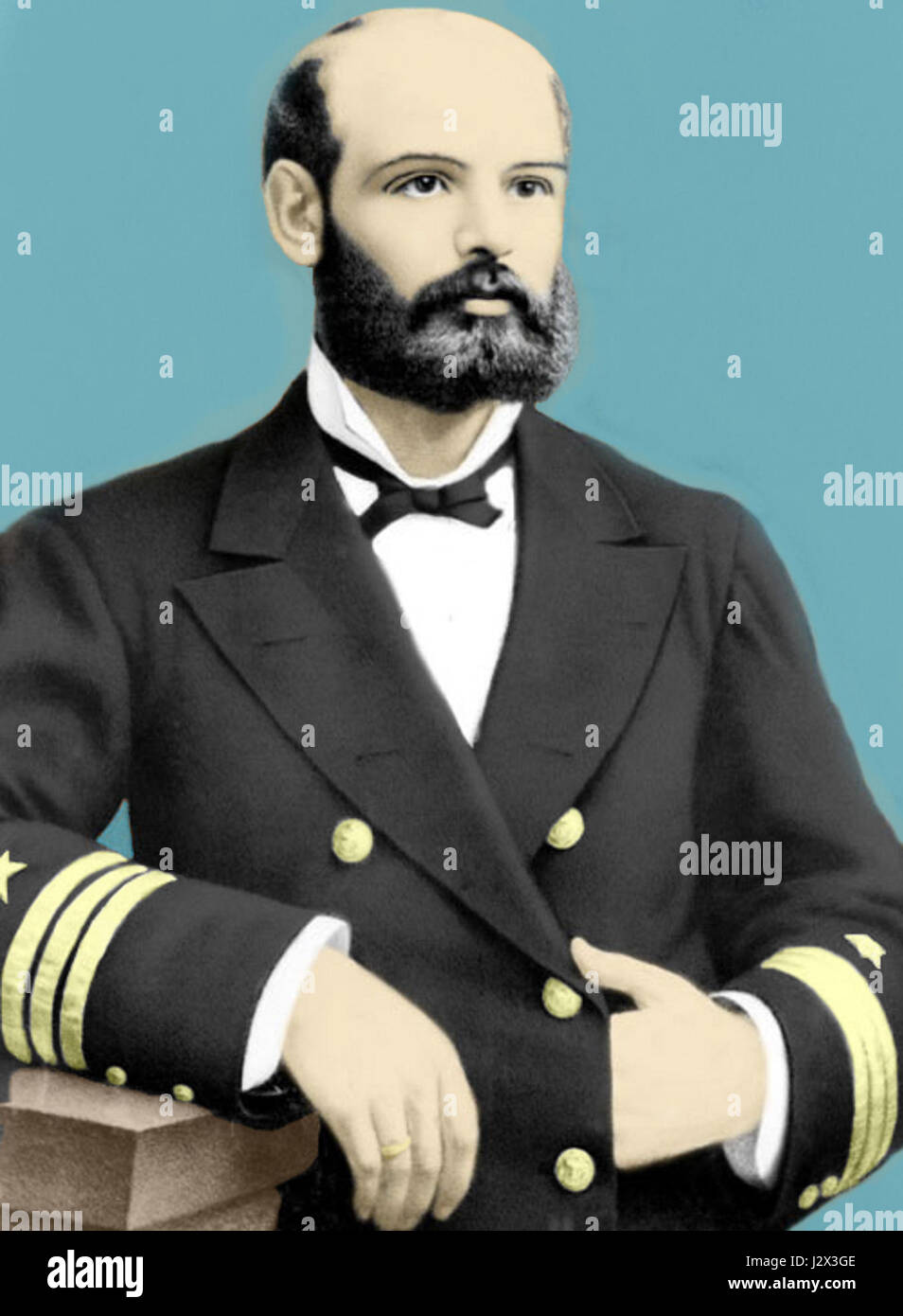 Questo titolo si riferisce probabilmente ad un ritratto recente o aggiornato di Arturo Prat, un importante eroe navale cileno, noto per il suo ruolo nella battaglia di Iquique durante la guerra del Pacifico. Foto Stock