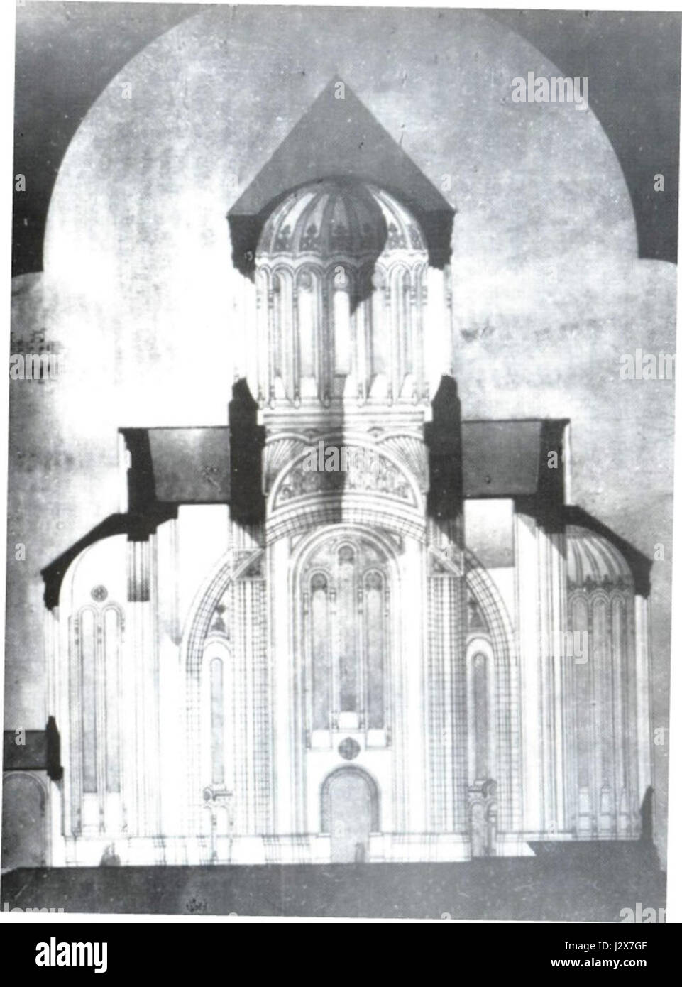 La cattedrale armena Budagovski di Baku, Azerbaigian, è un punto di riferimento religioso e architettonico, che riflette l'influenza della cultura armena nella regione. Foto Stock