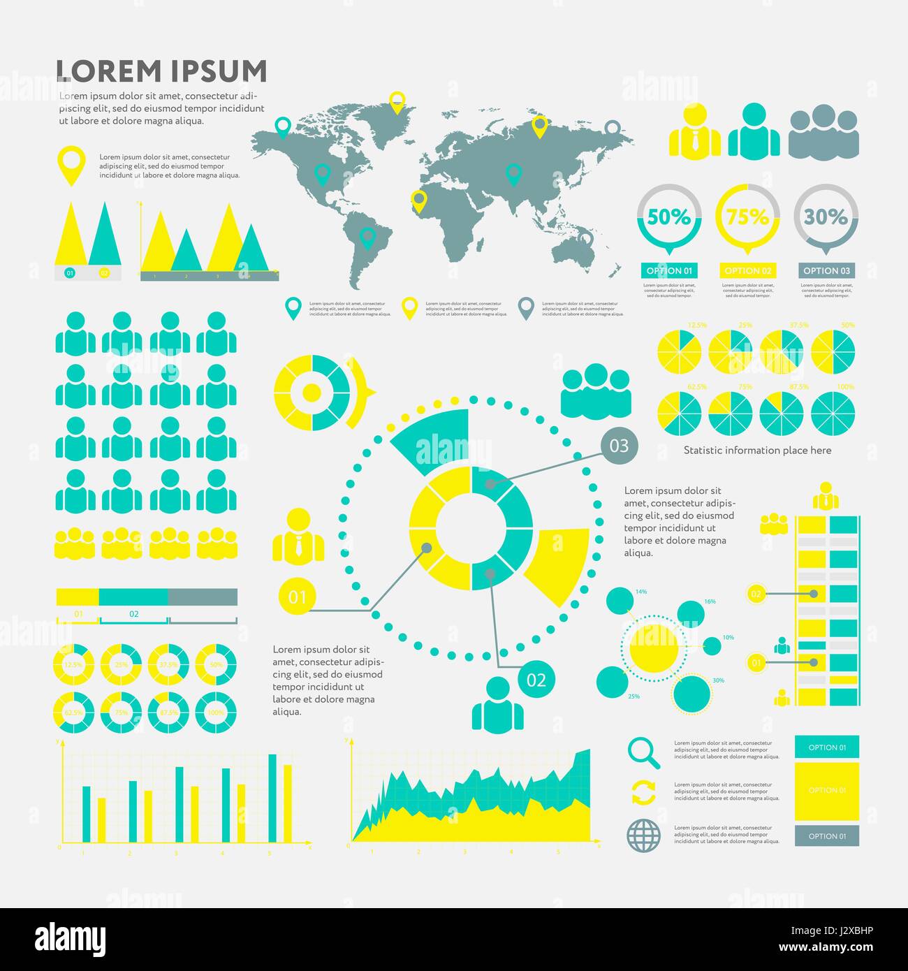 Grande set di elementi infographics. EPS10. Vettore Illustrazione Vettoriale