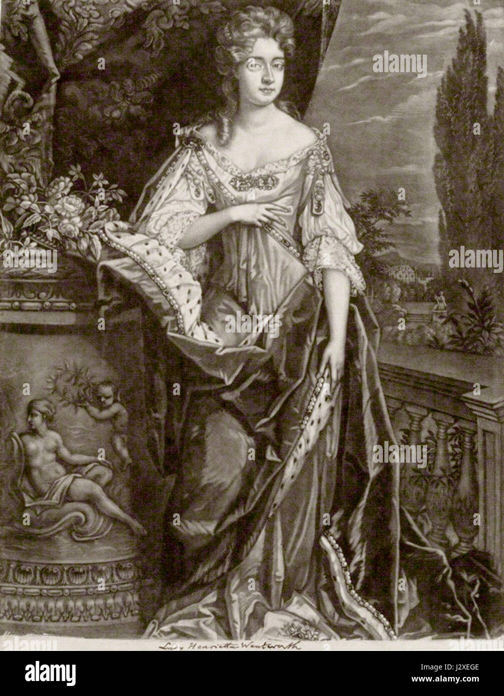 La baronessa Wentworth era un'aristocratica britannica nota per il suo coinvolgimento negli affari sociali e politici. Ha svolto un ruolo chiave nei circoli culturali e sociali del suo tempo, influenzando la vita pubblica con i suoi impegni. Foto Stock