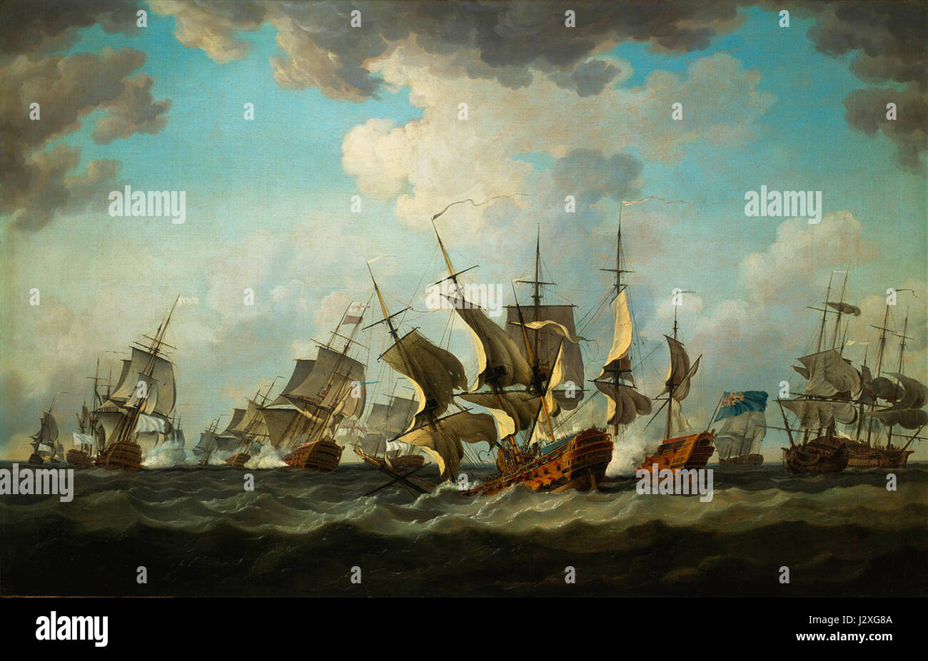 Bataille des Cardinaux en 1759 peinte par Richard Paton Foto Stock