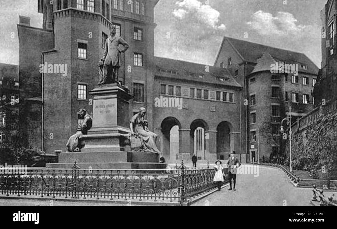 Alfred-Krupp-Denkmal, Konsumanstalt Krupp Foto Stock