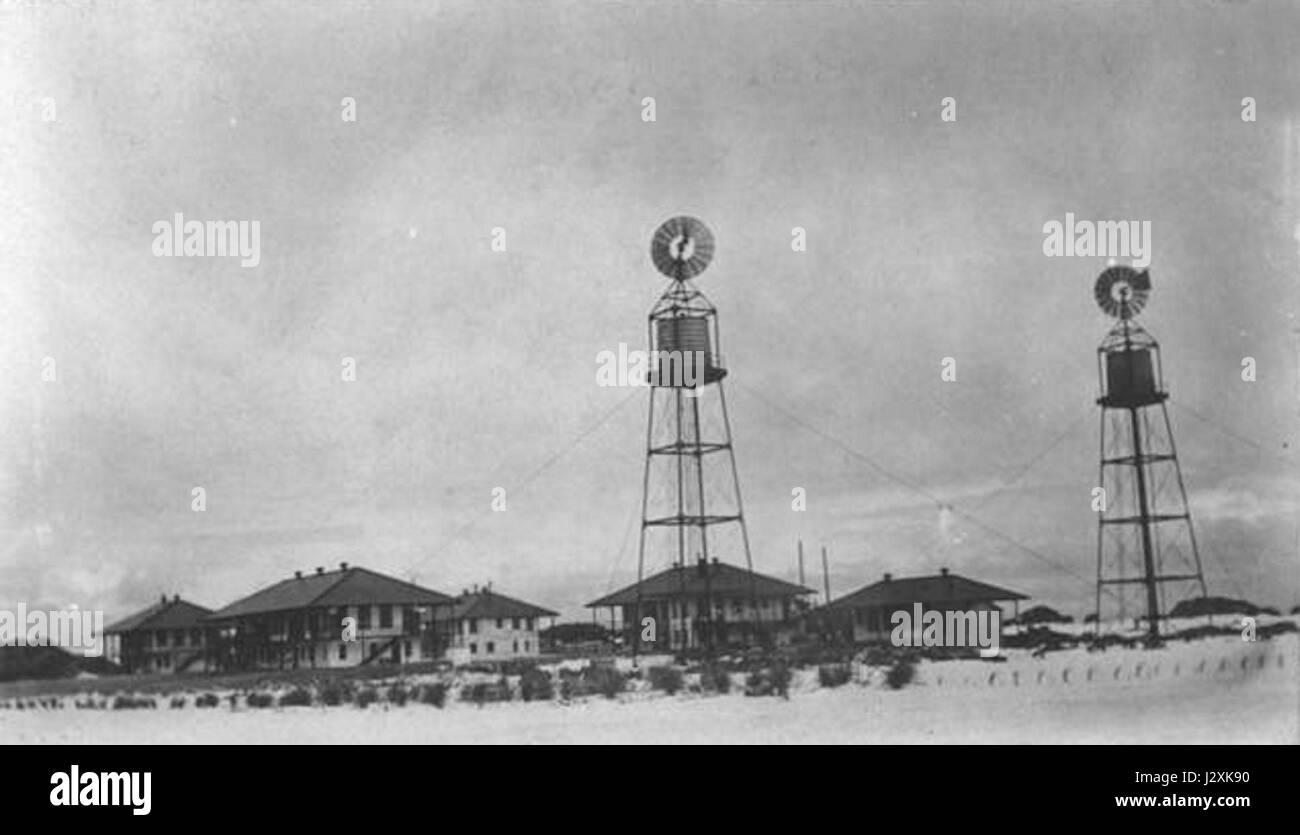 Stazione di cavo su atollo di Midway c1915 Foto Stock