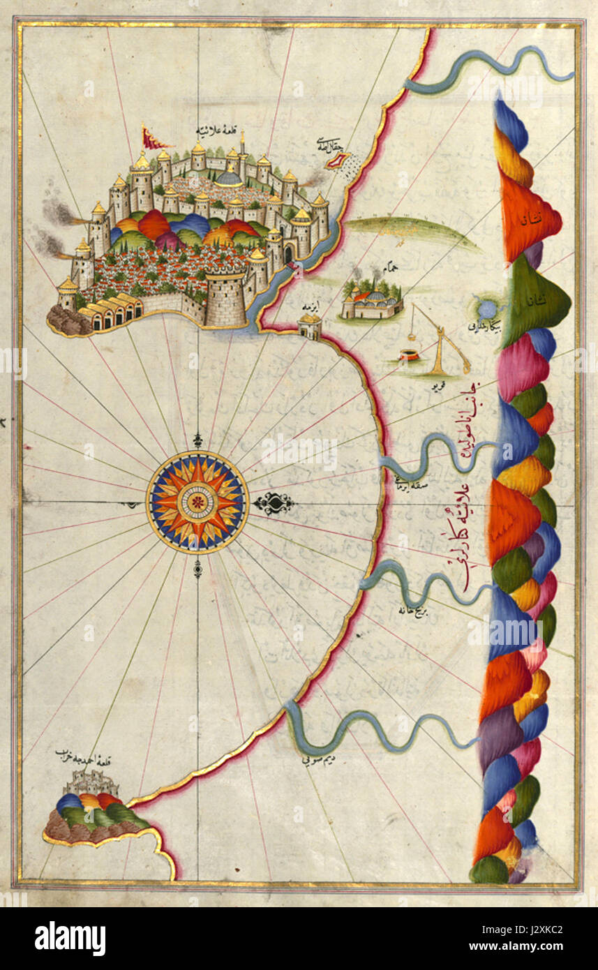 Alanya dal Piri Reis colore Foto Stock