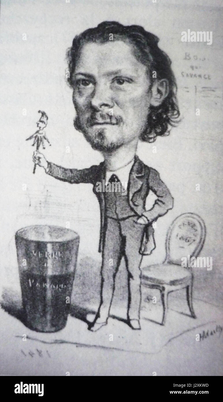 Questo ritratto di Alexandre Flan, creato da Hippolyte Mailly, riflette lo stile classico del ritratto del XIX secolo, caratterizzato dal realismo e dall'attenzione ai dettagli del viso. Foto Stock