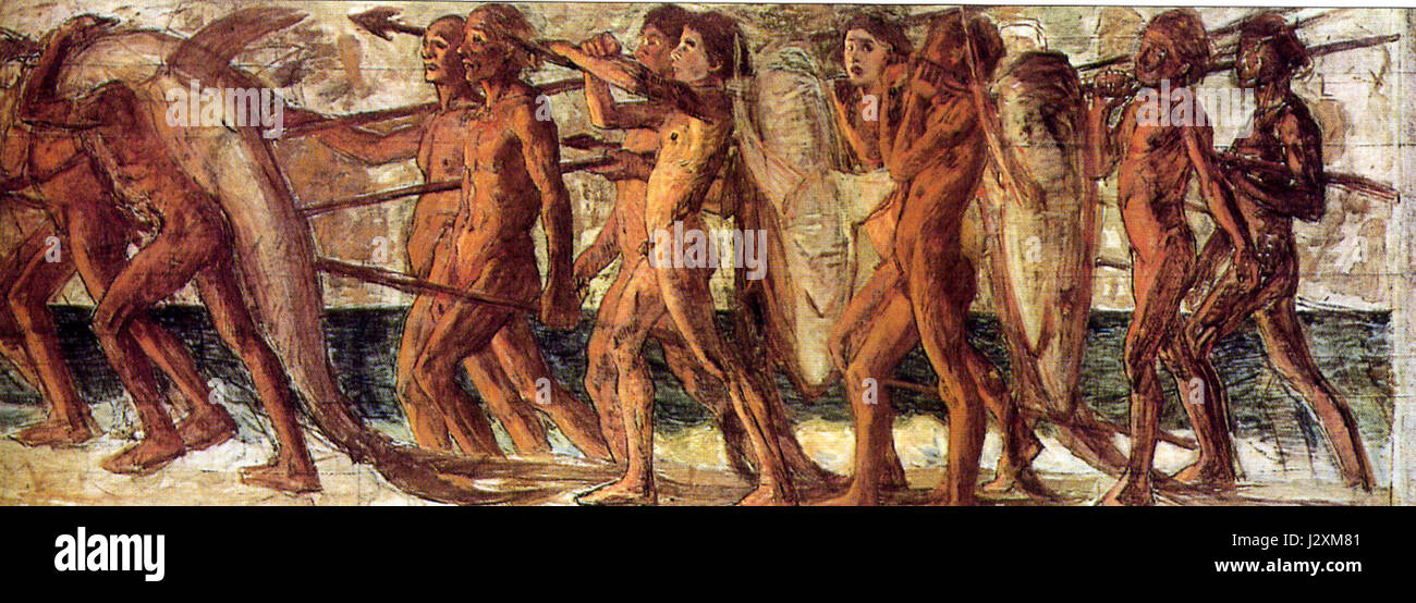 Questo titolo si riferisce a un'opera storica della compagnia Aoki del 1906, incentrata sul tema dei doni legati al mare. Probabilmente esplora la cultura marittima e il simbolismo del mare nell'arte o nel commercio. Foto Stock