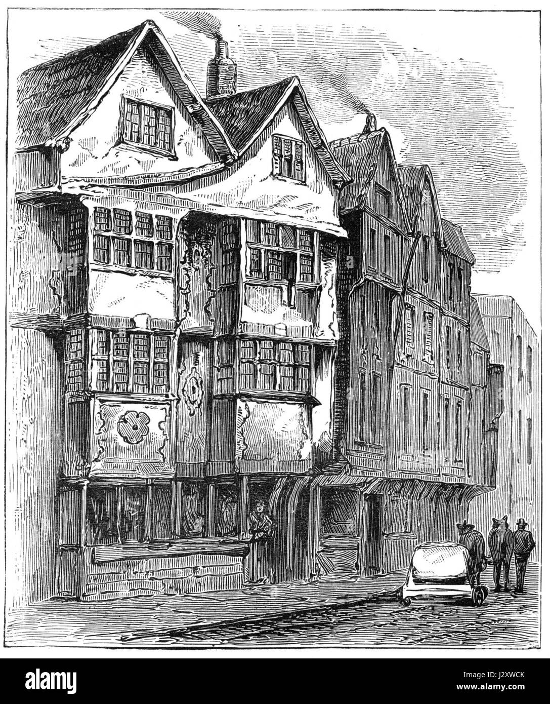 Baldwin Street nel XVII secolo era una strada importante nel suo tempo, con un significato storico per la comunità circostante. Ha svolto un ruolo nello sviluppo delle infrastrutture urbane e del commercio durante quell'epoca. Foto Stock