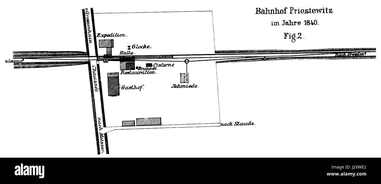 Bahnhof Priestewitz 1839 Foto Stock
