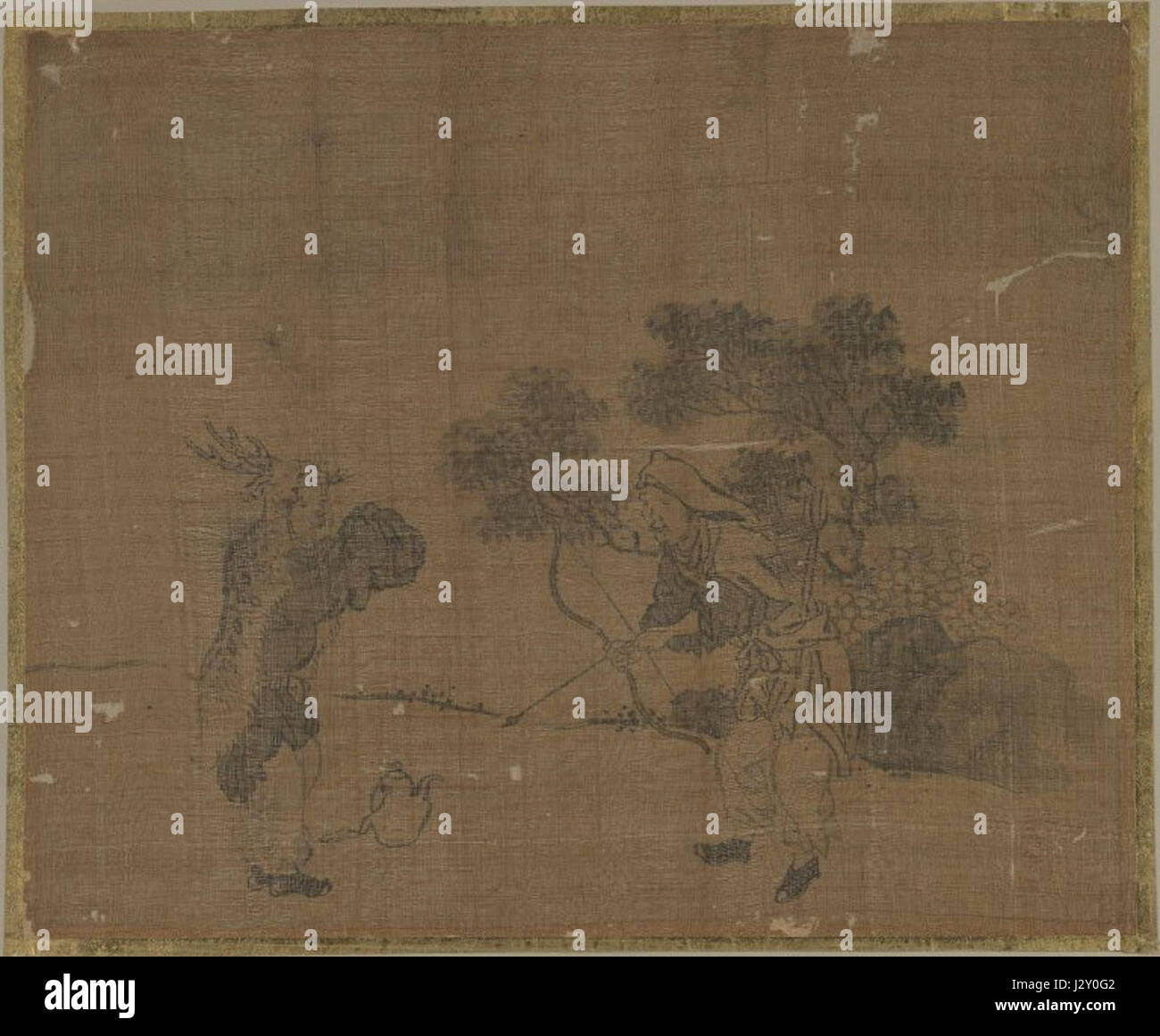 Il Brooklyn Museum - Album Leaf pittura cacciatori - Sessen Foto Stock