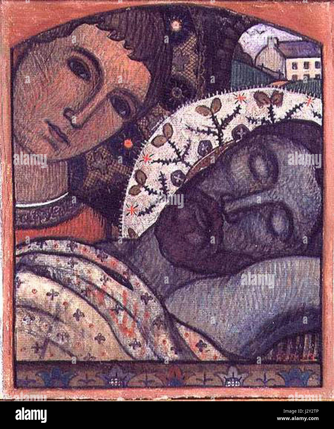 L'opera *The Entombment* di Charles Filiger è un'opera d'arte raffigurante la sepoltura di Cristo, un tema religioso comunemente esplorato nell'arte cristiana. Il pezzo è una rappresentazione del dolore, della riverenza e della devozione in un contesto cristiano. Foto Stock