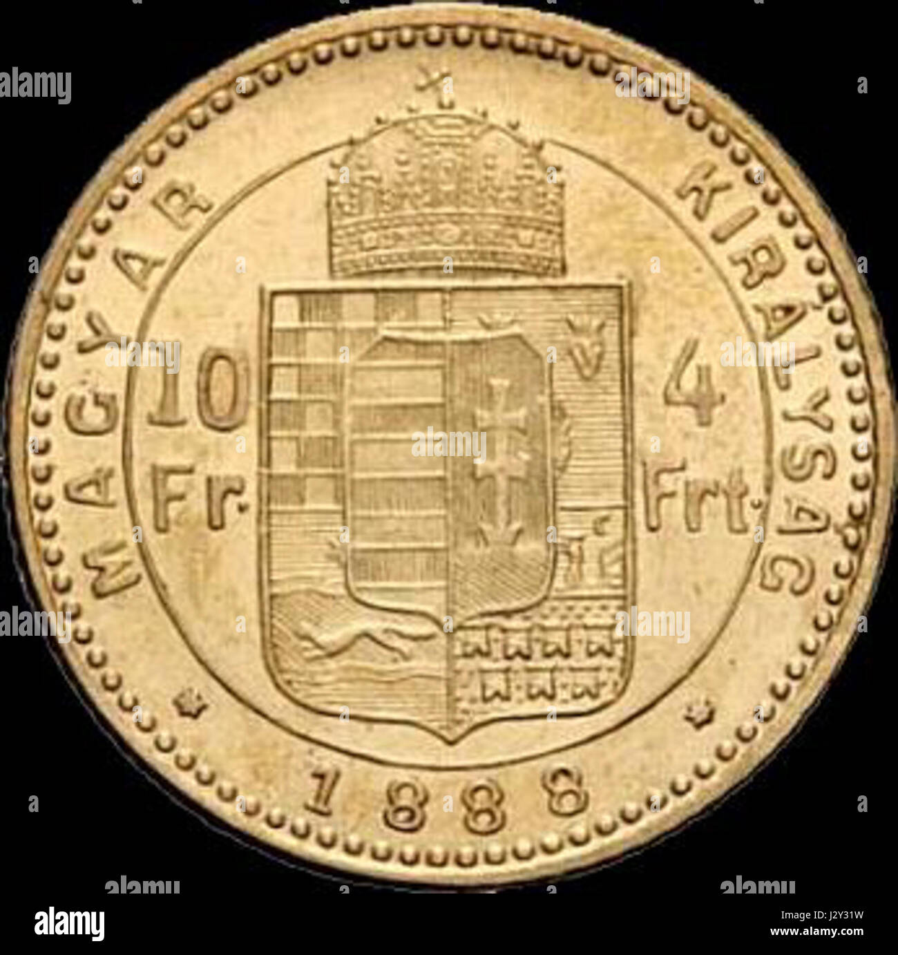 Gah 4 fiorino ungherese 1888 retromarcia Foto Stock