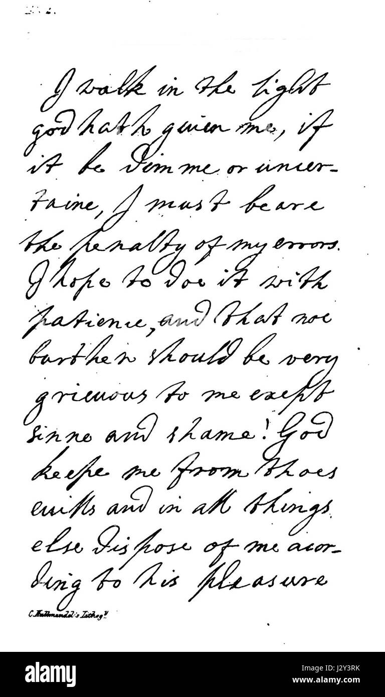 AlgernonSidney Handschrift 1622-1683 Foto Stock