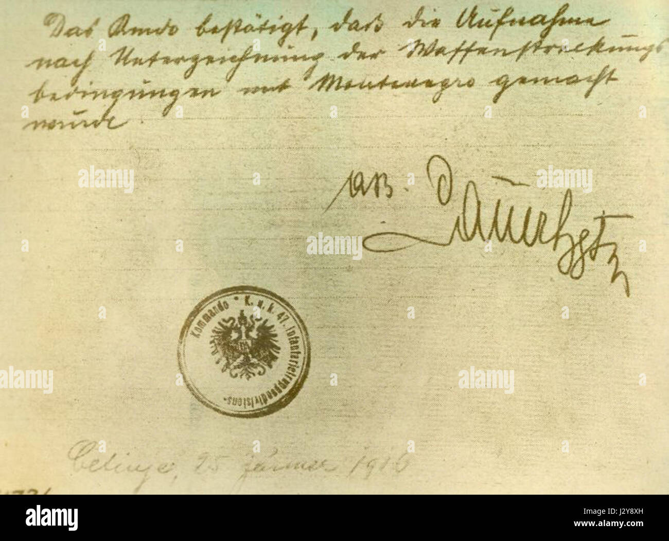 Alexius WW1 Kapitulation Montenegro 02 Foto Stock