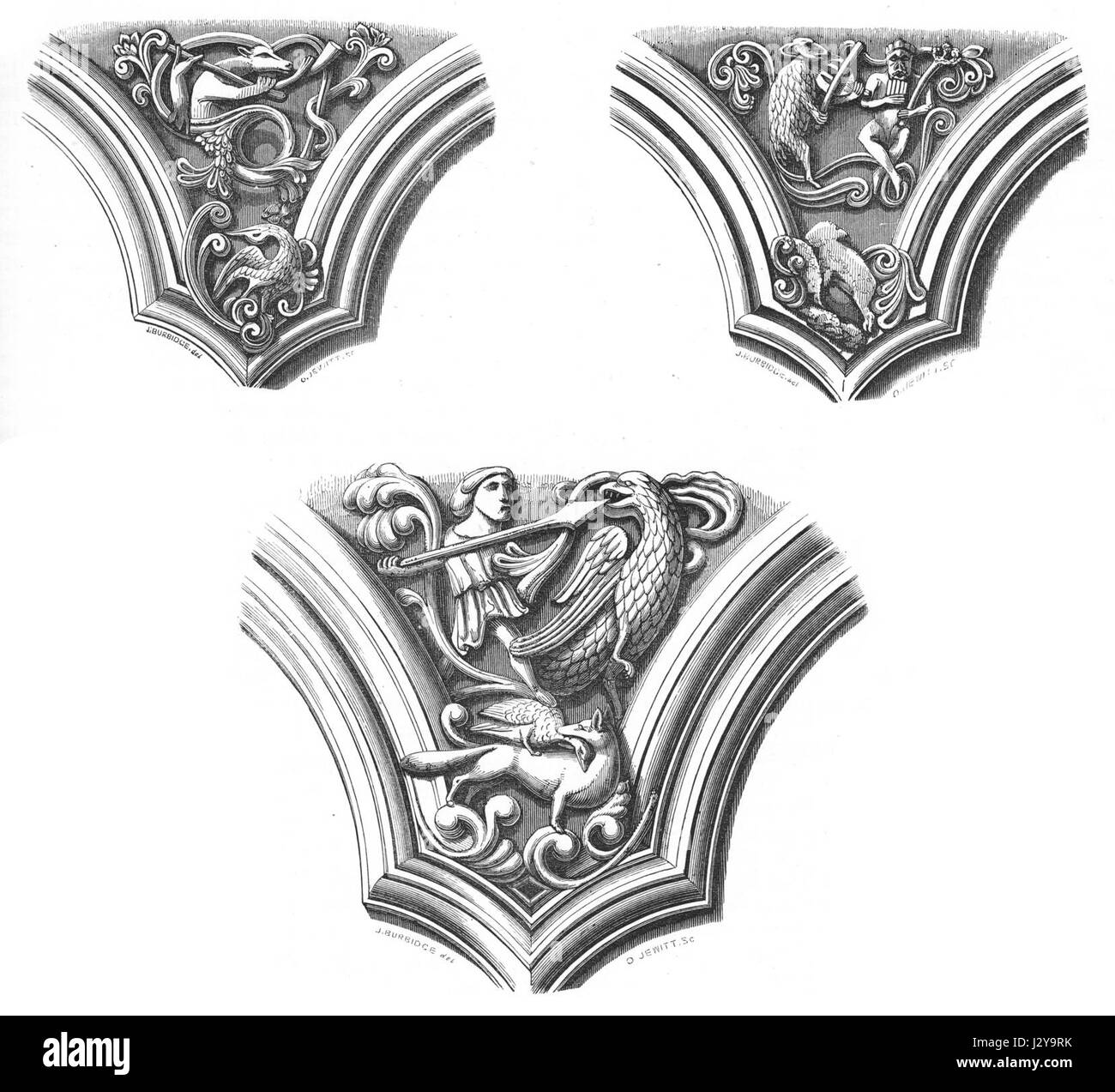 Cattedrale di Bristol pennacchi nella parete sud del sambuco Lady Cappella Foto Stock