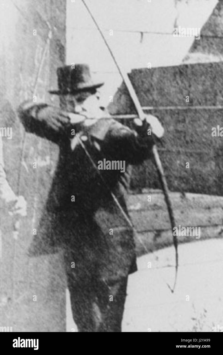 Tiro con l'arco concorrente alla 1900 in occasione dei Giochi Olimpici di Parigi Foto Stock