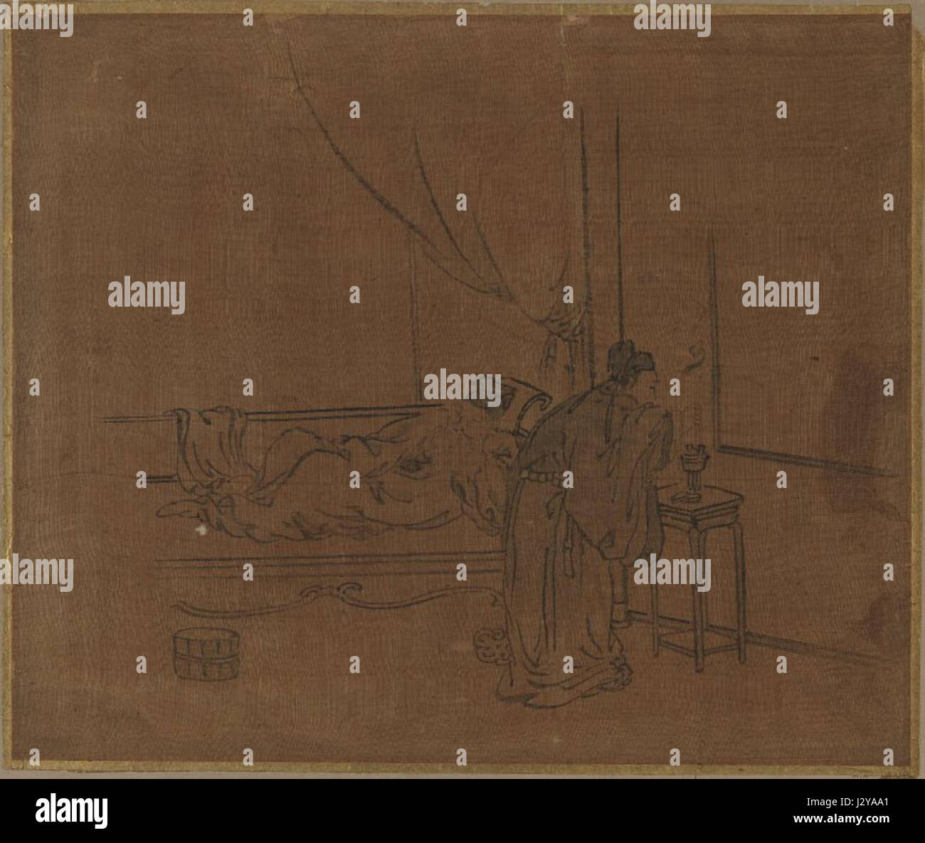 Il Brooklyn Museum - Album Leaf Verniciatura delle due figure - Sessen Foto Stock