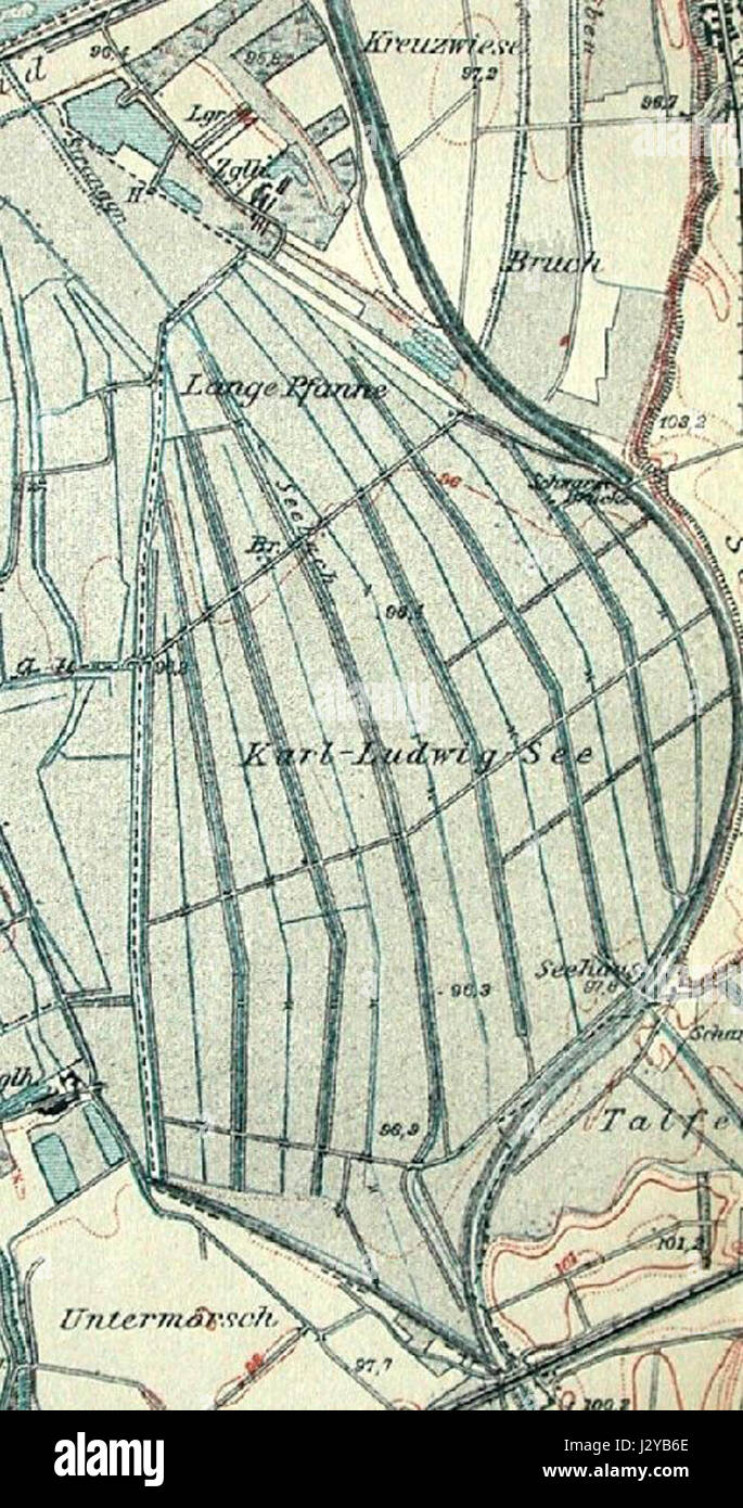 Il lavoro di Carl Ludwigâ sulla mappa SEE Grabensystem delinea le caratteristiche geologiche, probabilmente correlate a linee di faglia o formazioni geologiche significative. Fa parte dello studio della storia fisica della Terra. Foto Stock