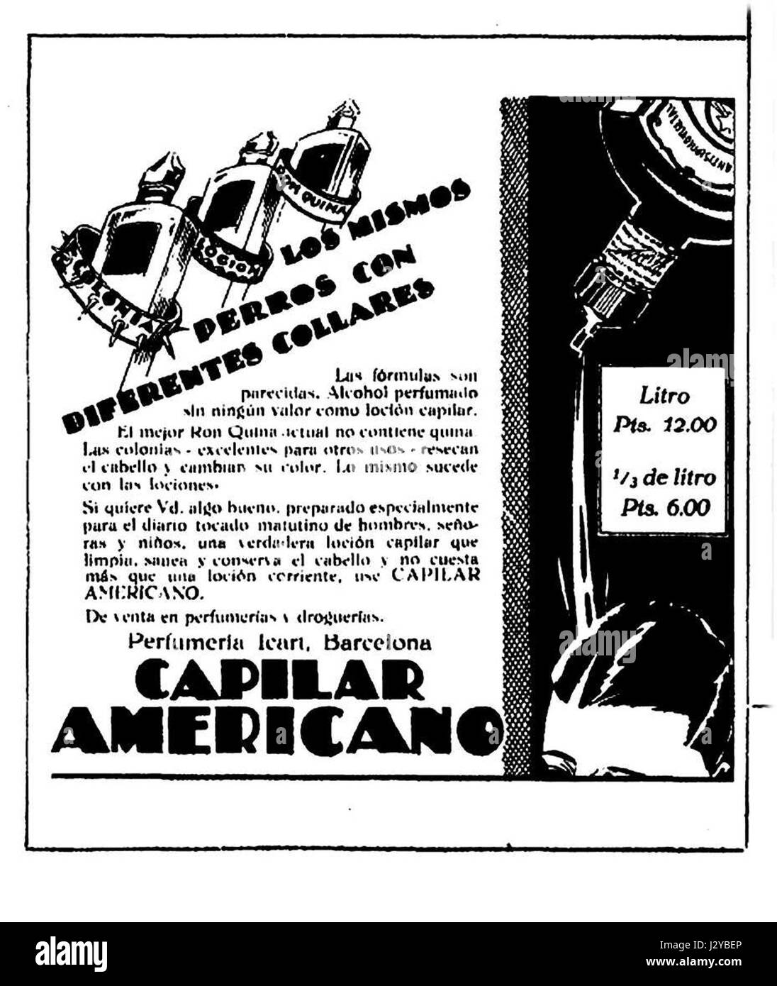Un articolo storico del 7 febbraio 1930, sul giornale Vanguardia, che parla dello stato di Capilar americano (capelli americani) come fenomeno culturale o tendenza. Foto Stock