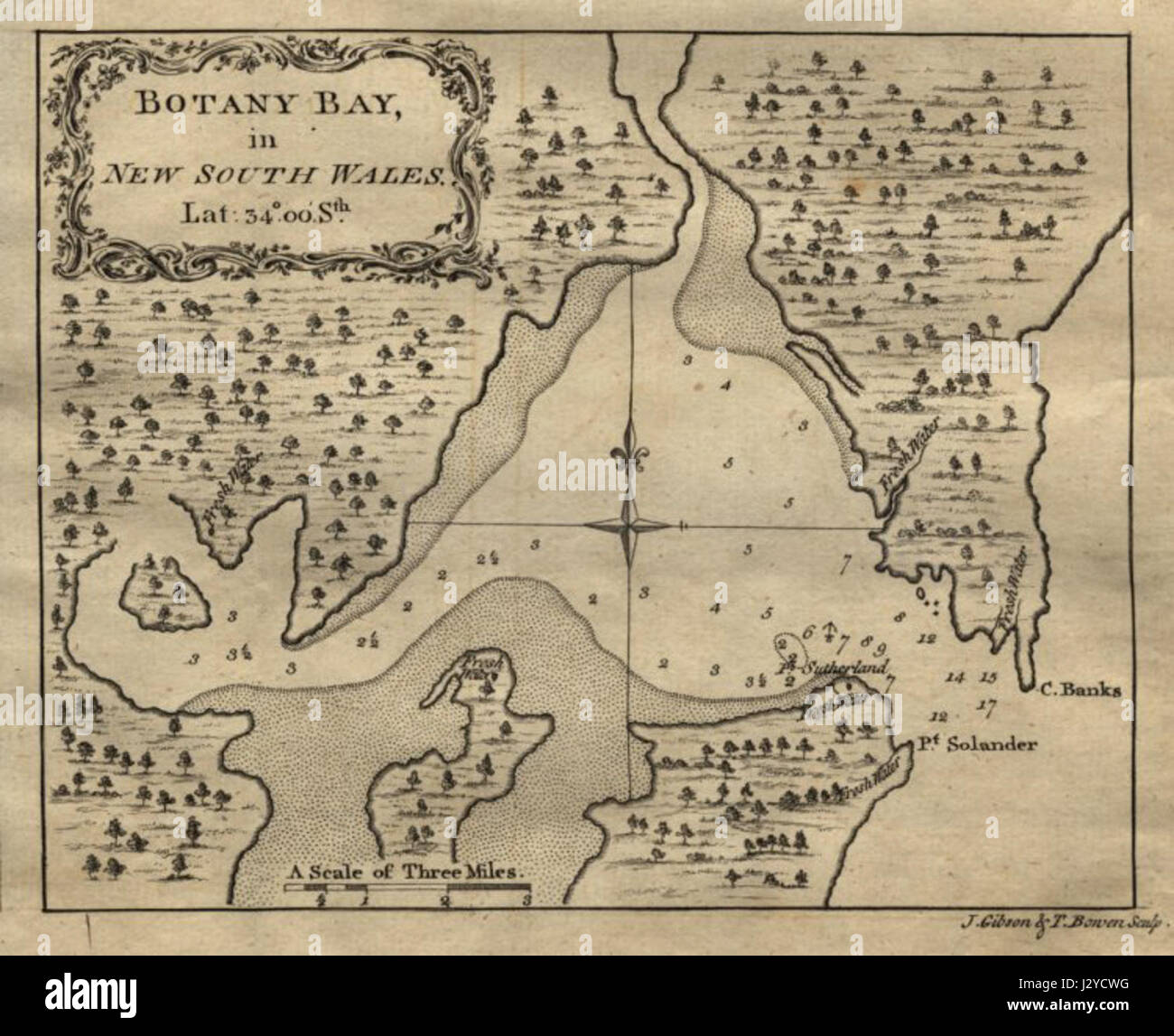 Botany Bay è una baia situata in Australia, conosciuta per il suo significato storico come il sito dello sbarco della prima flotta nel 1788, segnando l'inizio della colonizzazione britannica in Australia. Fa parte dell'area metropolitana di Sydney. Foto Stock