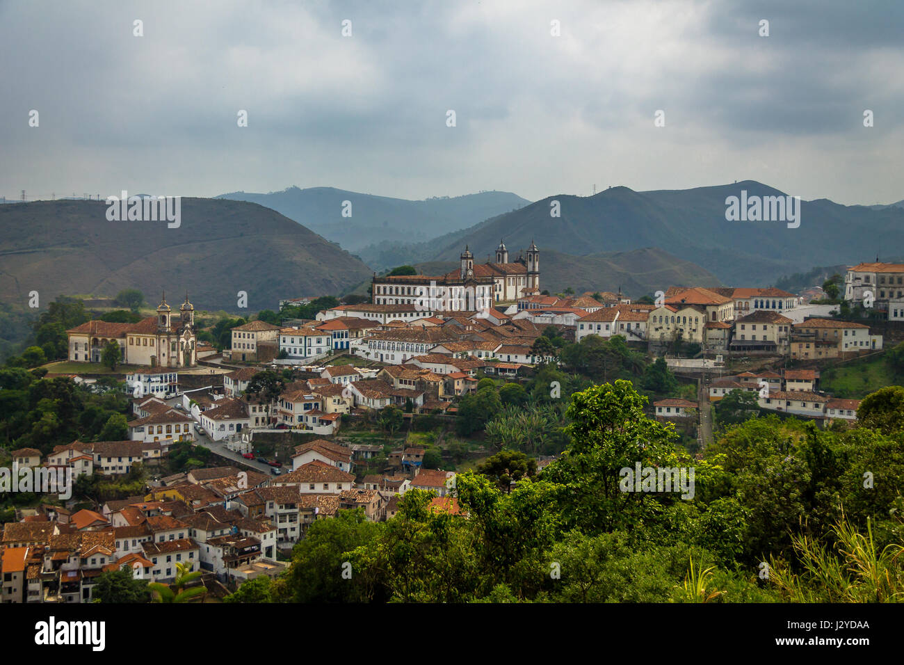 Vista aerea di Ouro Preto città - Minas Gerais, Brasile Foto Stock