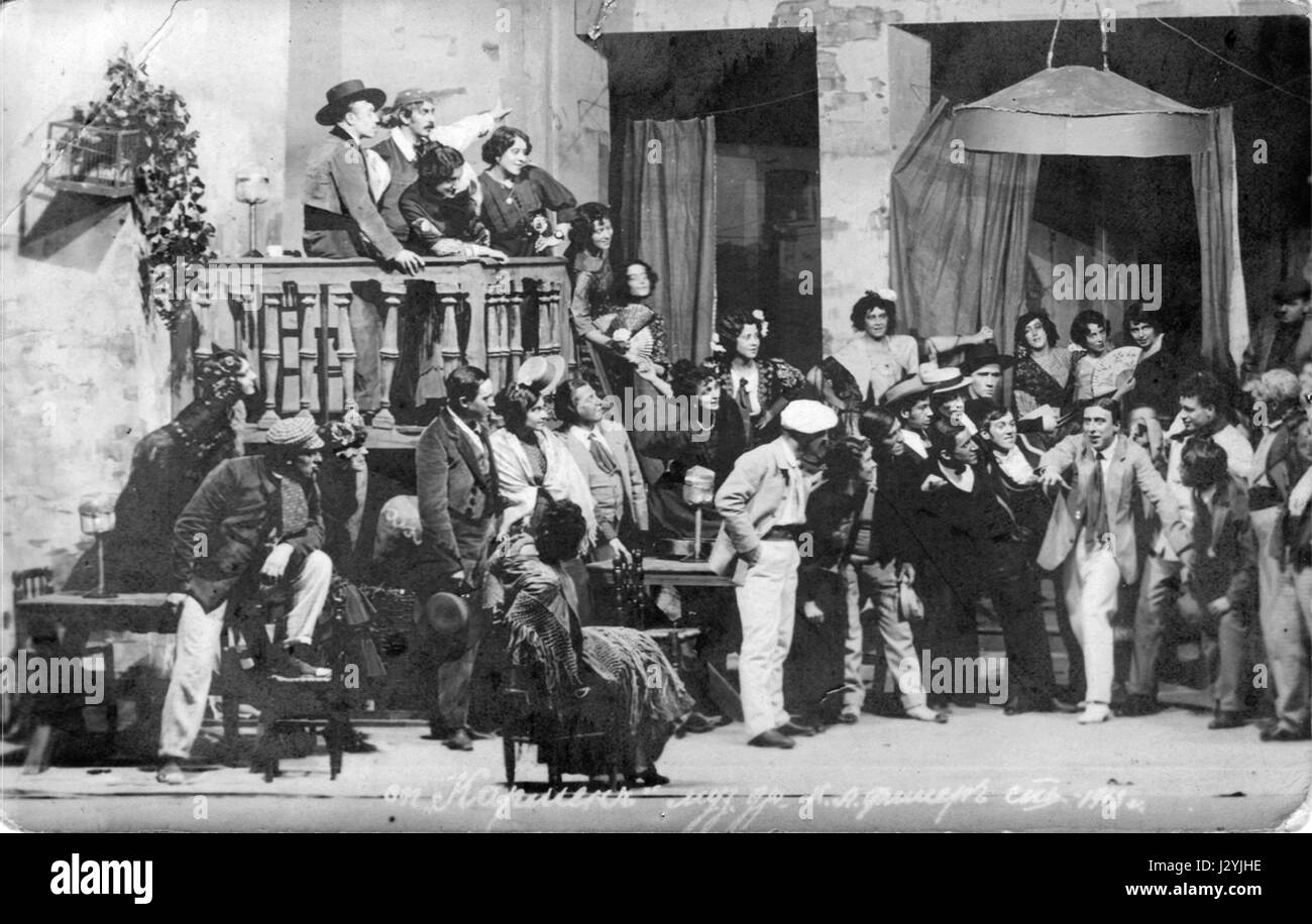 Carmen theatre 1913 ventilatore bianco vicino Russet Foto Stock