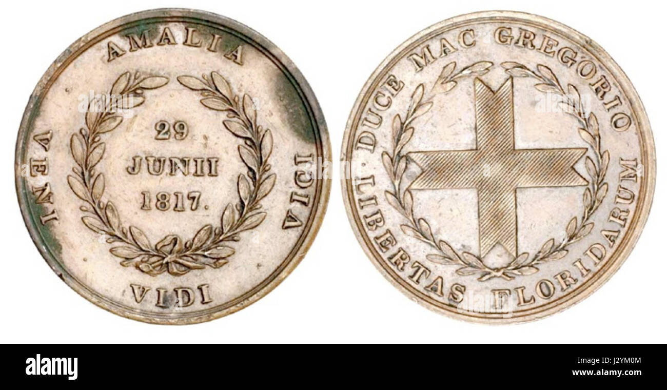 Amelia Island Medal 1817 Foto Stock